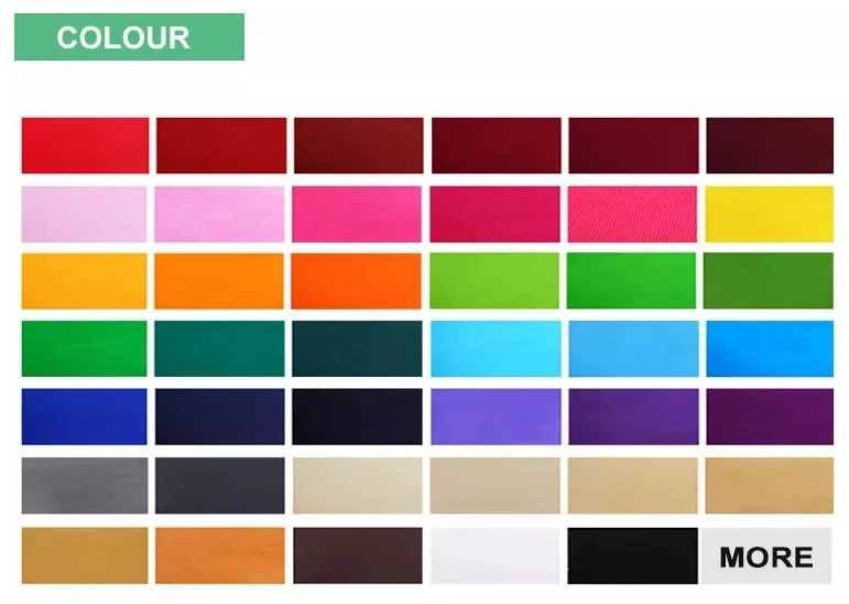 Non-woven material colors